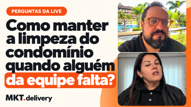 Thiago Kuin respondendo à pergunta: Como manter a limpeza do condominio quando alguem da equipe falta?