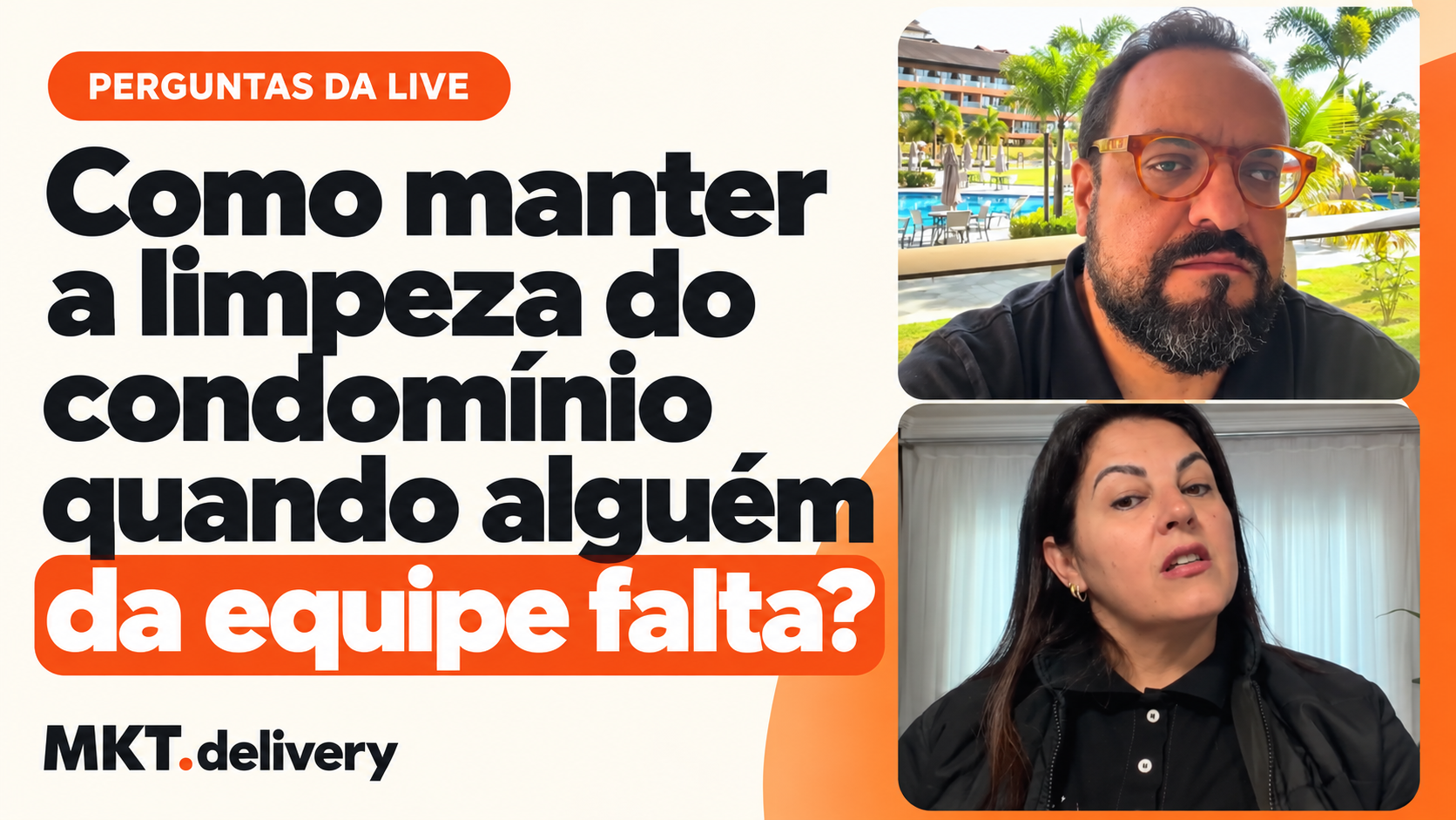 Thiago Kuin respondendo à pergunta: Como manter a limpeza do condominio quando alguem da equipe falta?